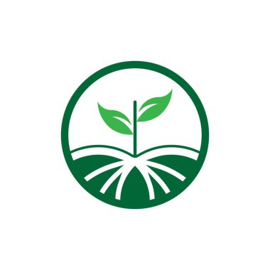 Filiz yaprağı simgesi logo tasarımı şablonu izole edilmiş illüstrasyon