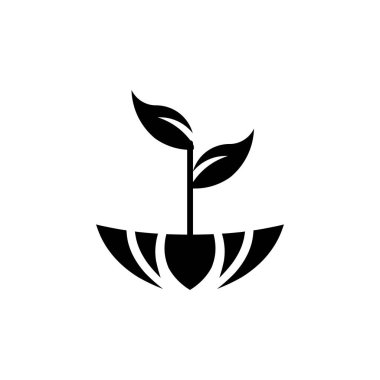 Filiz yaprağı simgesi logo tasarımı şablonu izole edilmiş illüstrasyon