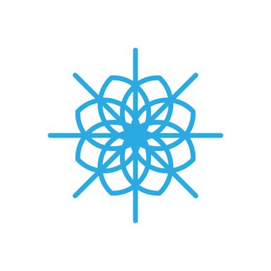 Kar Tanesi simgesi logo tasarımı şablonu izole çizimi