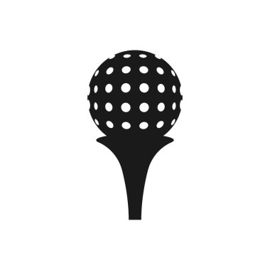 Golf topu simgesi logo tasarımı şablonu izole edilmiş illüstrasyon