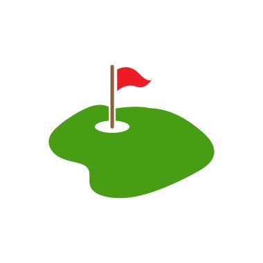 Golf deliği simge logo tasarım şablonu izole illüstrasyon
