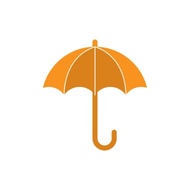 Şemsiye simgesi logo tasarım şablonu izole çizimi