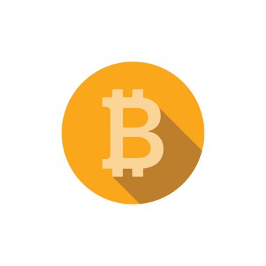 Bitcoin simgesi logo tasarımı şablonu izole edilmiş illüstrasyon