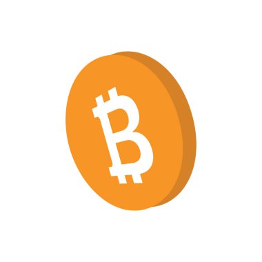 Bitcoin simgesi logo tasarımı şablonu izole edilmiş illüstrasyon