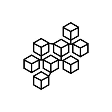 Blockchain simge logo tasarımı şablonu izole resimleme