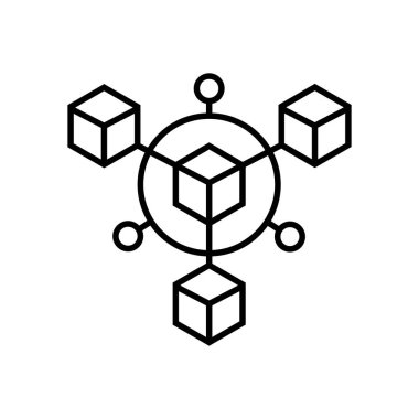 Blockchain simge logo tasarımı şablonu izole resimleme