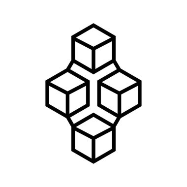 Blockchain simge logo tasarımı şablonu izole resimleme