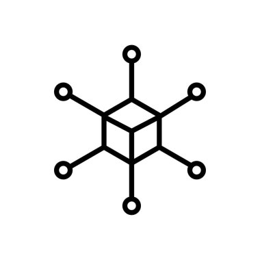 Blockchain simge logo tasarımı şablonu izole resimleme