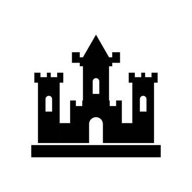 Castle simgesi logo tasarım şablonu izole edilmiş illüstrasyon