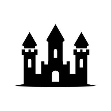 Castle simgesi logo tasarım şablonu izole edilmiş illüstrasyon