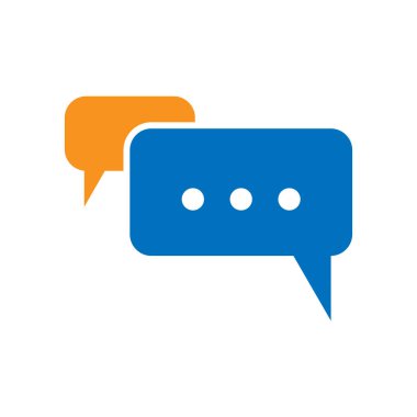 Sohbet simgesi logo tasarımı şablonu izole edilmiş illüstrasyon