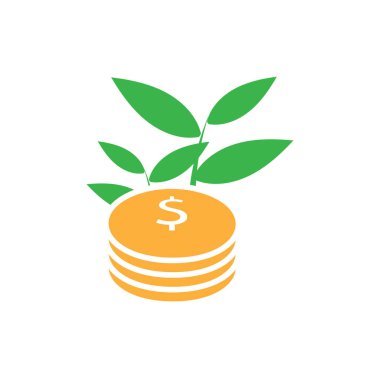 Yatırım simgesi logo tasarımı şablonu izole resimleme