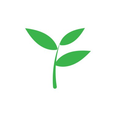 Yaprak simgesi logo tasarımı şablonu izole edilmiş illüstrasyon