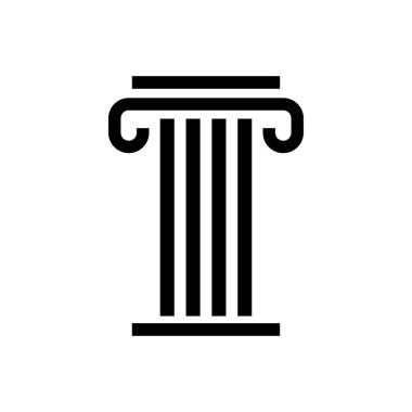Sütun simgesi logo tasarımı şablonu izole edilmiş illüstrasyon