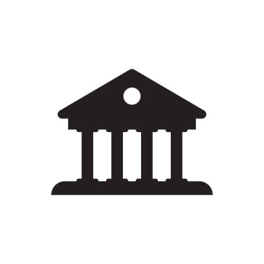 Adliye simgesi logo tasarımı şablonu izole edilmiş illüstrasyon