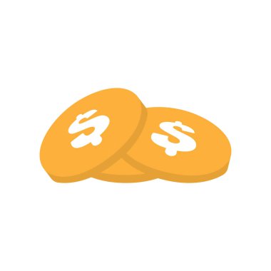 Bozuk para dolar simgesi logo tasarımı şablonu izole edilmiş illüstrasyon