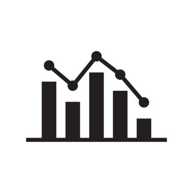 İstatistik simgesi logo tasarım şablonu izole resimleme