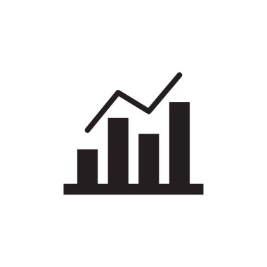 İstatistik simgesi logo tasarım şablonu izole resimleme