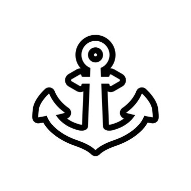 Çapa simgesi logo tasarım şablonu izole illüstrasyon