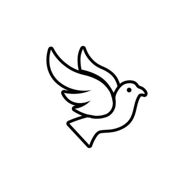 Güvercin simgesi logo tasarımı şablonu izole edilmiş illüstrasyon