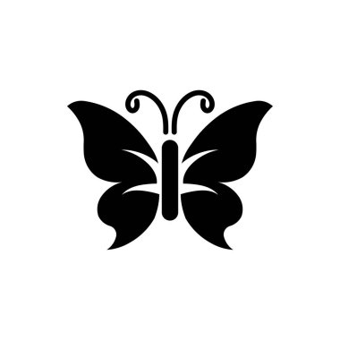 Kelebek simgesi logo tasarımı şablonu izole edilmiş illüstrasyon