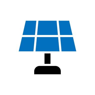 Güneş paneli simgesi logo tasarımı şablonu izole resimleme