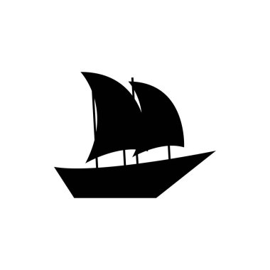 Yelkenli teknesi simgesi logo tasarım şablonu izole çizimi