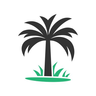 Palmiye ağacı simgesi logo tasarımı şablonu izole edilmiş illüstrasyon