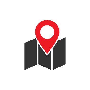 Harita simgesi logo tasarımı şablonu izole edilmiş illüstrasyon