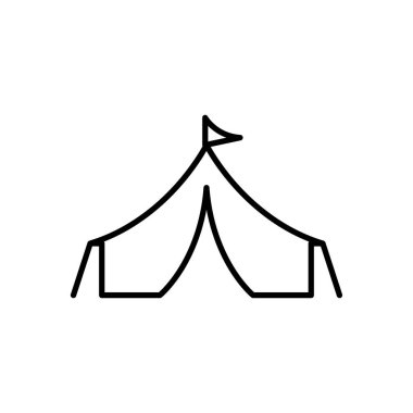 Çadır simgesi logo tasarımı şablonu izole edilmiş illüstrasyon