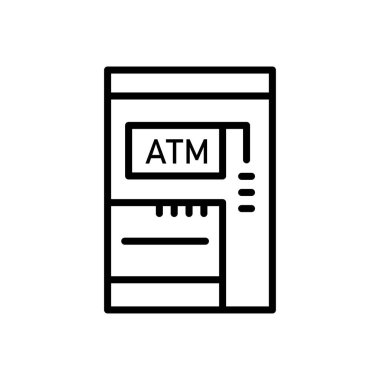 ATM simgesi logo tasarımı şablonu izole edilmiş illüstrasyon