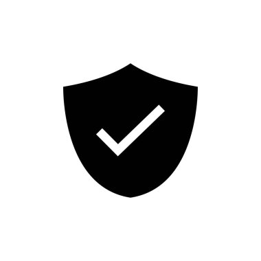 Güvenli simge logo tasarımı şablonu izole illüstrasyon