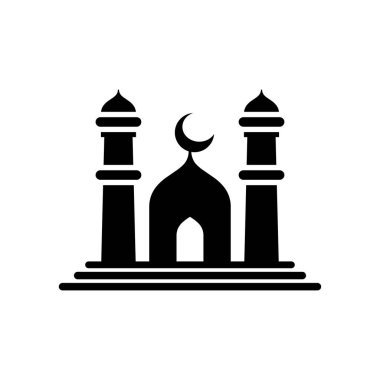 Cami simgesi logo silueti şablonu izole edilmiş resimleme