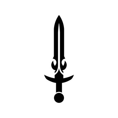 Kılıç simgesi logo tasarımı şablonu izole edildi