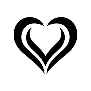 Soyut aşk simgesi logo tasarımı şablonu izole edildi
