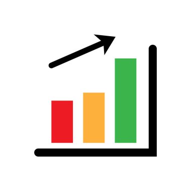 İstatistik simgesi logo tasarımı şablonu izole edilmiş illüstrasyon