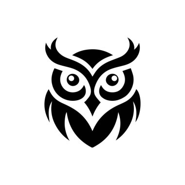 Baykuş simgesi silueti çizimi izole edildi