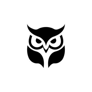 Baykuş simgesi logo tasarım şablonu izole resimleme