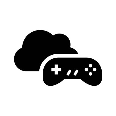 Bulut oyun simgesi logo siluet tasarım şablonu izole illüstrasyon