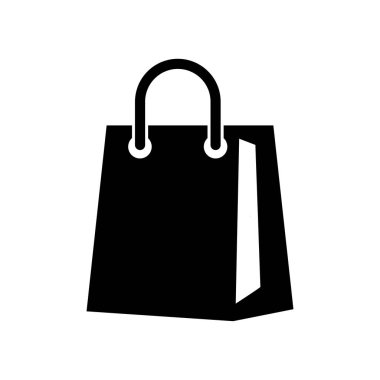 Alışveriş poşeti simgesi logo tasarım şablonu izole resimleme