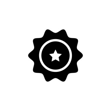 Başarı madalyası simgesi logo tasarımı şablonu izole illüstrasyon