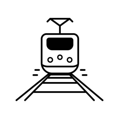 Tren simgesi logo tasarımı şablonu izole edilmiş illüstrasyon