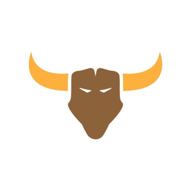 Boğa baş logo tasarım şablonu izole illüstrasyon