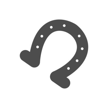 Horseshoe simgesi logo tasarımı şablonu izole edilmiş illüstrasyon
