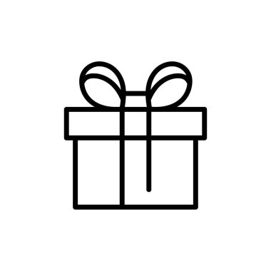Doğum günü hediyesi simgesi logo tasarımı şablonu izole edilmiş illüstrasyon