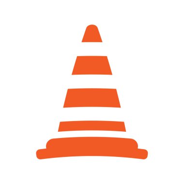Trafik konisi simgesi logo tasarımı şablonu izole çizimi
