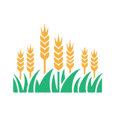 Buğday alanı simgesi logo tasarım şablonu izole resimleme