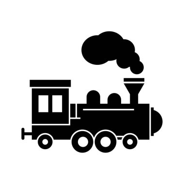 Lokomotif simgesi logo tasarım şablonu izole resimleme