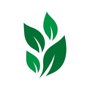 Yaprak doğa simgesi logo tasarım şablonu izole illüstrasyon