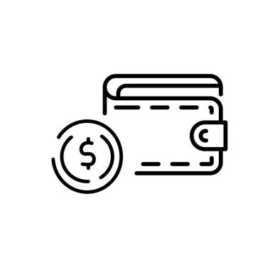 E-cüzdan simgesi tasarım şablonu izole edildi